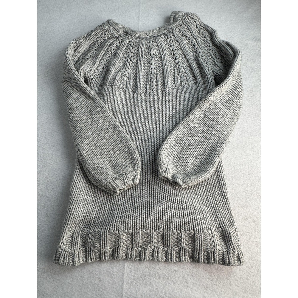 Old Navy Sweater Dress Women Gray Japan Knit Wool Cable Long Sleeve Pullover - Picture 6 of 7